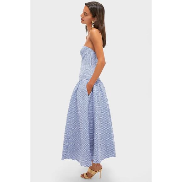 ALEXIS Blue Stripe Summers Dress NWT Size M Retail $1040 - Picture 4 of 7